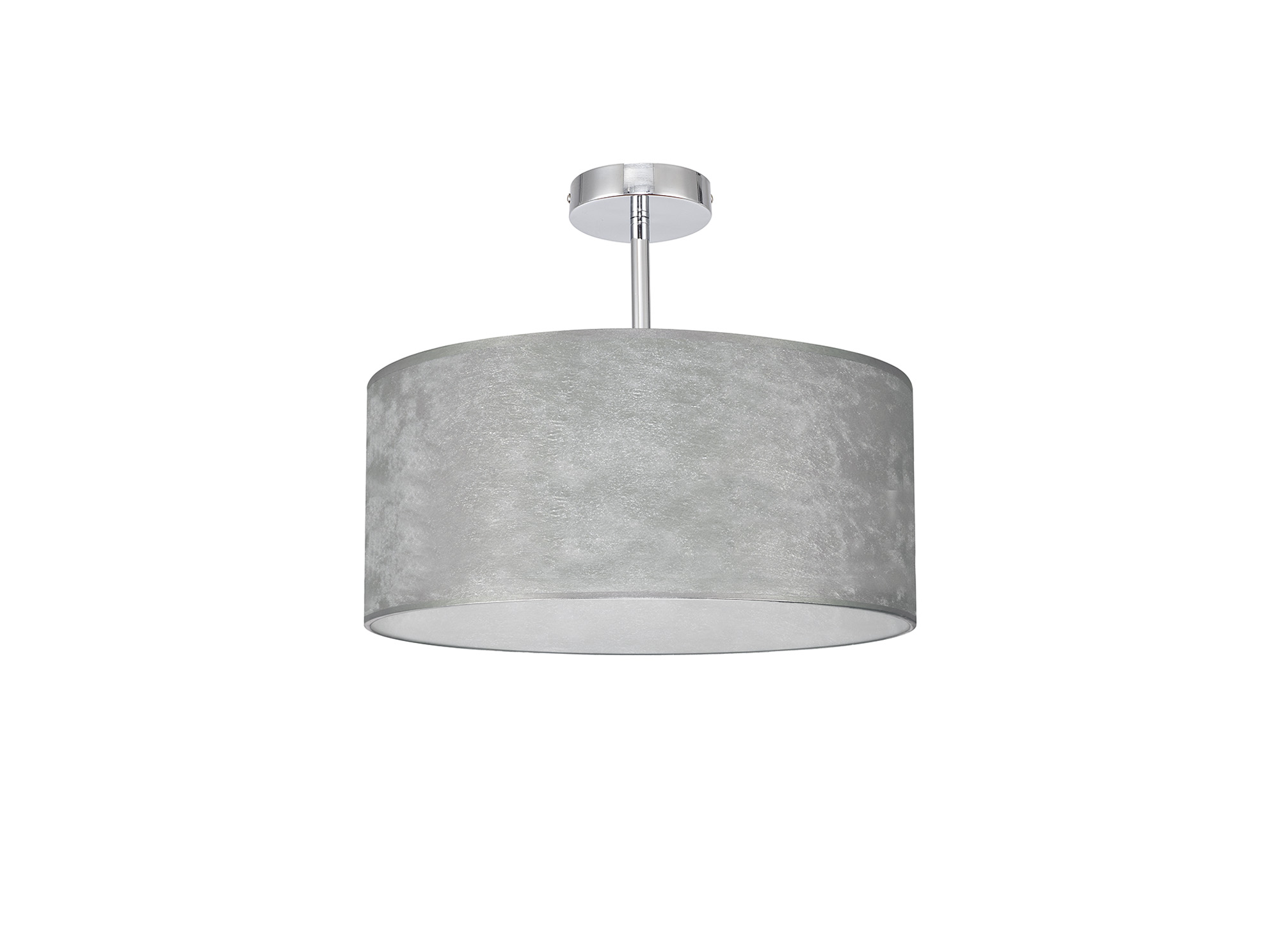 Baymont 40cm Semi Flush 1 Light Polished Chrome, Silver Leaf DK0783  Deco Baymont
